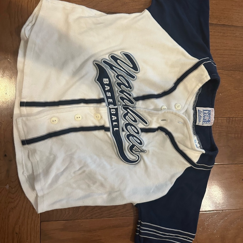 Kids Baseball Jersey - White and Blue